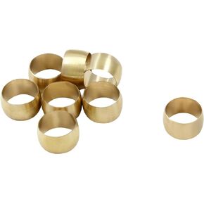 50 Pcs 1/2" Tube OD Compression Fittings, Brass Compression Sleeve Ferrule Connects to Copper, Brass, Aluminum, Plastic Tubing