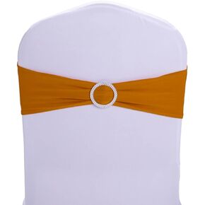 Pink Chair Sashes for Wedding 10 Pack Stretch Spandex Chair Sashes Elastic Chair Bow with Buckle Wedding Party Banquet Event Decoration