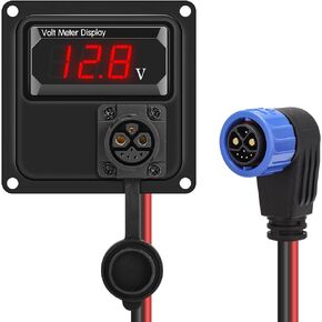 Battery Trolling Plug 12V/24V DC to DC Connector, Briidea Trolling Motor Plug with Battery Voltage Meter (8-30V), Easier Operation, Superior Anti-rust and Corrosion for Freshwater and Saltwater
