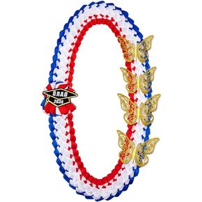 Geegoods Graduation Leis Class of 2024 Graduation Ribbon Lei with Butterfly Handmade Braided Necklace for High School College Graduation DIY Decors Party Supplies，Different Color and Quantity