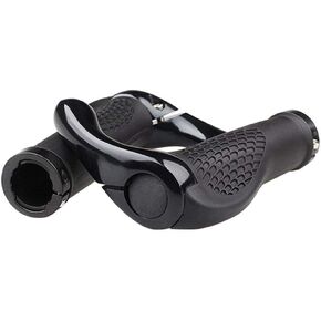 The Comfiest Ergonomic Bicycle Handlebar Rubber Grips with Anti-Slip Contoured Design and Aluminum Alloy Inner Ring Clamps (Black) in Kuwait