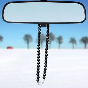 الخرز الأسود مرآة السيارة معلقة اكسسوارات سيارة قلادة الحلي السيارات مرآة الرؤية الخلفية الديكور اكسسوارات السيارات ديكور السيارة الداخلي in Kuwait