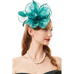 BABEYOND Fascinator Hat Veil Feather Fascinators Hair Clip Tea Party Pillbox Derby Hat Fascinator Bridal Wedding Veil