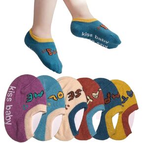 Toddler Baby Boys Girls No Show Socks Cotton Anti Slip with Grip Botttom Low Cut Invisable Slipper Socks in Kuwait