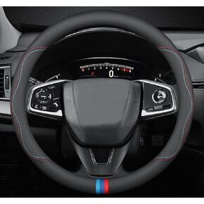 Steering Wheel Cover Compatible with Toyota RAV4 2001-2023, Breathable Premium Leather Car Steering Wheel Cover, Anti-Slip Design, A-Style