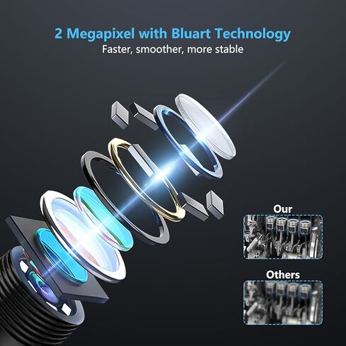 كاميرا المنظار مع الضوء - كاميرا منظار USB 3 في 1 كاميرا ثعبان صلبة مرنة مع 6 مصابيح LED منظار مع كابل صلب بطول 11.48 قدم كاميرا ثعبان مقاومة للماء لنظام Android من النوع C USB in Kuwait
