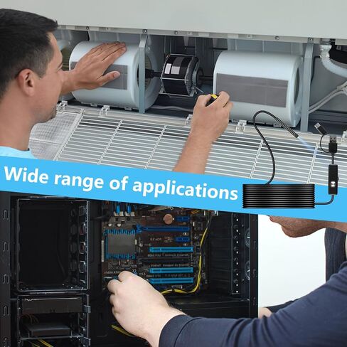 كاميرا المنظار مع الضوء - كاميرا منظار USB 3 في 1 كاميرا ثعبان صلبة مرنة مع 6 مصابيح LED منظار مع كابل صلب بطول 11.48 قدم كاميرا ثعبان مقاومة للماء لنظام Android من النوع C USB in Kuwait