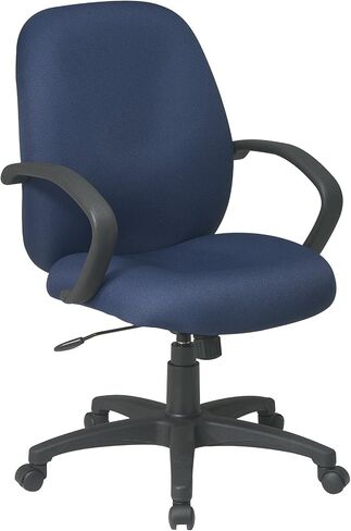Office Star EX Series Executive Mid-Back Adjustable Manager's Chair with Nylon C Arms and Heavy Duty Base, Icon Blue Fabric in Saudi Arabia