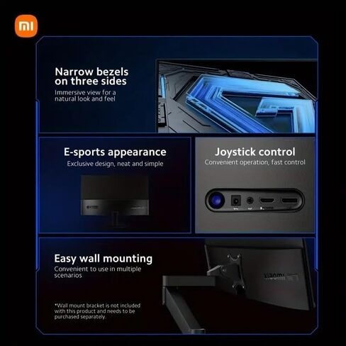 Xiaomi Gaming Monitor 27in 165Hz 1ms GTG 1920*1080 Fast IPS HDR10 FreeSync Premium Professional Calibration 99% sRGB 178° Wide Angle Tilt Adjustment TUV Low Blue Light Computer Screen Desktop Monitor in Saudi Arabia