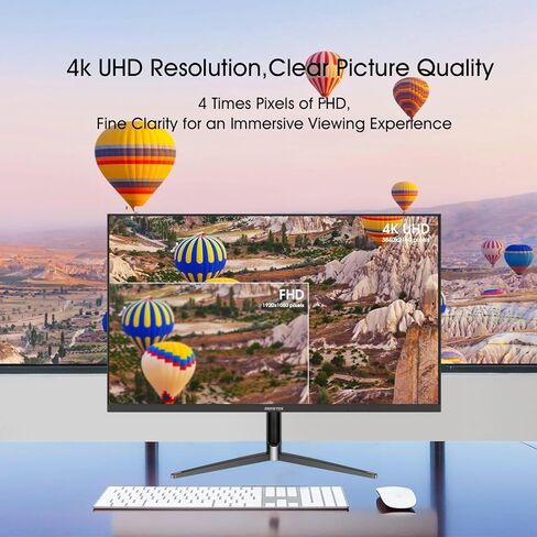 شاشة SNOW FOX 4k ADS بدقة UHD (3840×2160) شاشة كمبيوتر مقاس 27 بوصة، ألوان دقيقة SRGB128%، 95% Dci-P3،60 هرتز 3 مللي ثانية AMD Freesyne عالية الدقة، قابلة للتركيب على Vesa، منفذ عرض DP/HDMI in Saudi Arabia