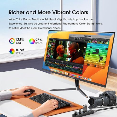 شاشة SNOW FOX 4k ADS بدقة UHD (3840×2160) شاشة كمبيوتر مقاس 27 بوصة، ألوان دقيقة SRGB128%، 95% Dci-P3،60 هرتز 3 مللي ثانية AMD Freesyne عالية الدقة، قابلة للتركيب على Vesa، منفذ عرض DP/HDMI in Saudi Arabia