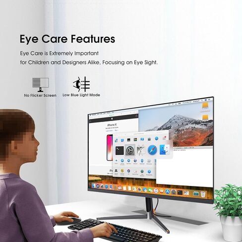 شاشة SNOW FOX 4k ADS بدقة UHD (3840×2160) شاشة كمبيوتر مقاس 27 بوصة، ألوان دقيقة SRGB128%، 95% Dci-P3،60 هرتز 3 مللي ثانية AMD Freesyne عالية الدقة، قابلة للتركيب على Vesa، منفذ عرض DP/HDMI in Saudi Arabia