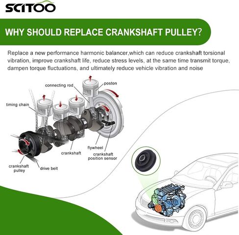 SCITOO 13810RRAA02 13810RAAA01 13810 594-298 بكرة العمود المرفقي الموازن التوافقي يناسب 02-06 لـ Acura RSX 04-08 لـ Acura TSX 03-05 لـ Honda لـ Accord 02-06 لـ Honda CR-V 03-06 لـ Honda Element in Kuwait