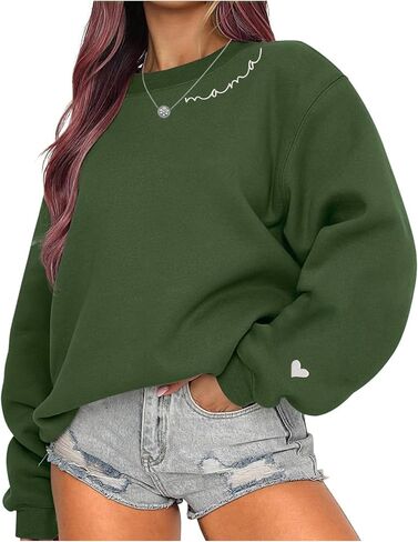 Mama Sweatshirts For Women Embroidered Mom Sweatshirt New Mom Gifts Mama Sweatshirt New Mom Gift Christmas 2023 in Kuwait