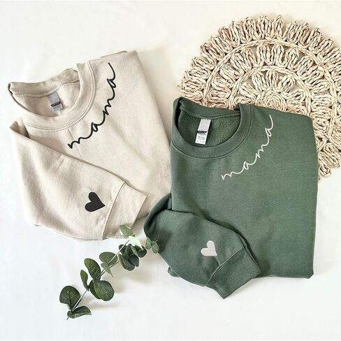 Mama Sweatshirts For Women Embroidered Mom Sweatshirt New Mom Gifts Mama Sweatshirt New Mom Gift Christmas 2023 in Kuwait