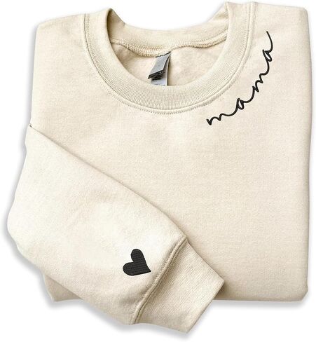 Mama Sweatshirts For Women Embroidered Mom Sweatshirt New Mom Gifts Mama Sweatshirt New Mom Gift Christmas 2023 in Kuwait