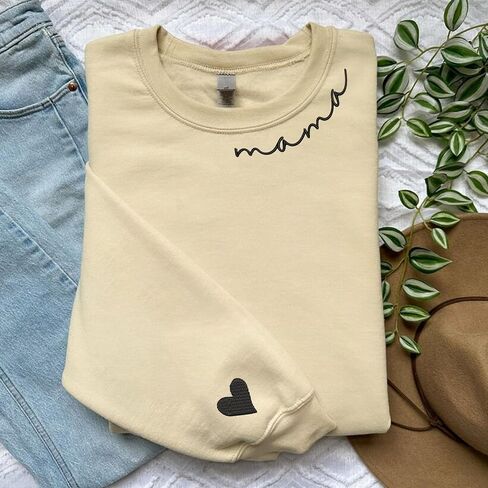 Mama Sweatshirts For Women Embroidered Mom Sweatshirt New Mom Gifts Mama Sweatshirt New Mom Gift Christmas 2023 in Kuwait