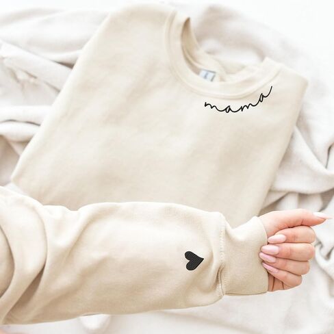 Mama Sweatshirts For Women Embroidered Mom Sweatshirt New Mom Gifts Mama Sweatshirt New Mom Gift Christmas 2023 in Kuwait