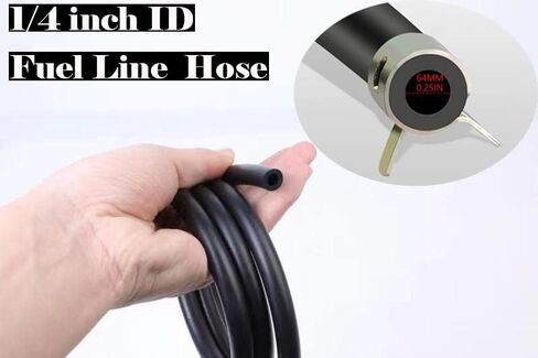 1/4 Fuel Line, ATMOAUS 10 Foot 1/4 Inch ID Fuel Line Hose with 20pcs 2/5 Inch ID Hose Clamps for Kawasaki Kohler Briggs & Stratton Small Diesel Powersports Engines,Rubber Black in Saudi Arabia