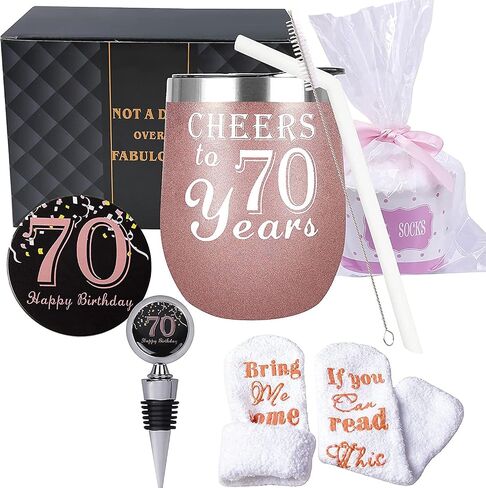 70th Birthday Gift for Women, 70 and Fabulous, 70th Glass, 70th Birthday Tumbler, 70th Birthday Gift for Mom, Gift for a 70 Year Old Woman, 70 year old gifts, 70th Birthday Cup, Happy 70th Bday Gifts in Saudi Arabia