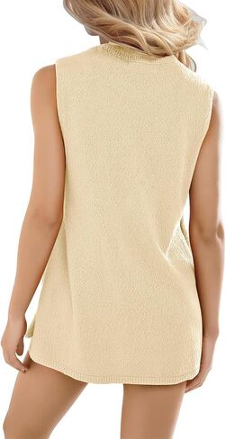 Imily Bela Womens Summer Sweater Sets Sleeveless Knit Tank Tops Matching Shorts 2 Piece Beach Vacation Outfits in Saudi Arabia