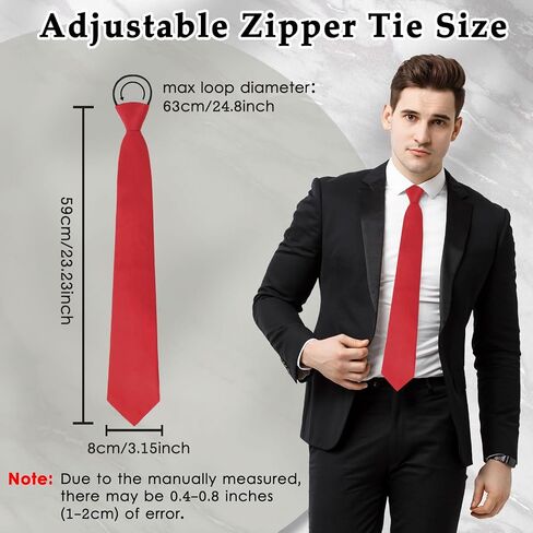 Zipper Ties for Men Boys 3.15' 'Pre-tied Adjustable Mens Necktie for School Uniforms Graduation Business Wedding in Saudi Arabia