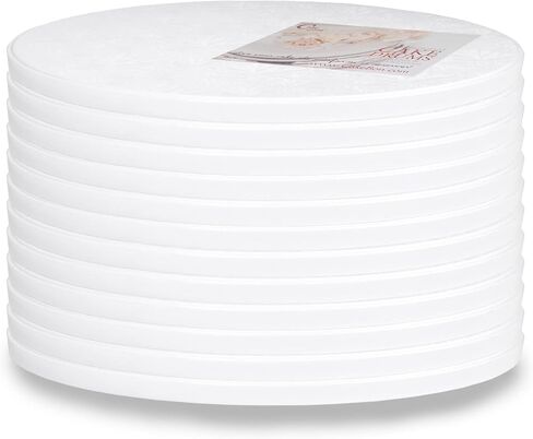 Cakebon White Plastic Reusable Cake Boards 12 Inch Round - 1/2 Inch Thick Cake Board or Cake Drum, Sturdy Cake Base, Ideal for 10 Inch Cake, 12-Pack in Saudi Arabia