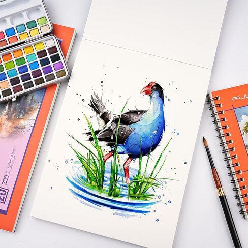 ورق ألوان مائية من Fuumuui - 30 ورقة مقاس 9 × 12 بوصة لوحة ألوان مائية مضغوطة على البارد - 140 رطل/300 جرام في المتر المربع لحبر الغواش المائي in Kuwait