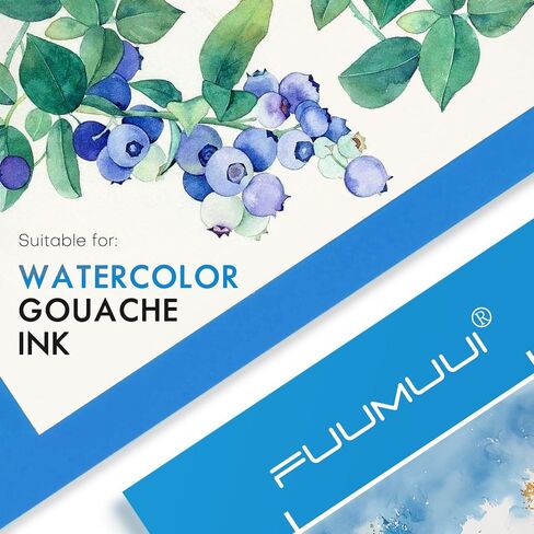 ورق ألوان مائية من Fuumuui - 30 ورقة مقاس 9 × 12 بوصة لوحة ألوان مائية مضغوطة على البارد - 140 رطل/300 جرام في المتر المربع لحبر الغواش المائي in Kuwait