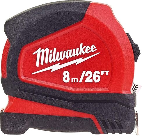 Milwaukee 4932459596 8m/26ft Pro Compact Tape Measure, Red in Saudi Arabia