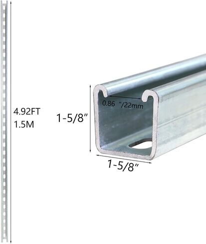 1 حزمة قناة تبختر بطول 5 أقدام، عرض 1-5/8 بوصة وارتفاع قناة U مع قناة خلفية مشقوقة قصيرة، مجلفنة in Kuwait