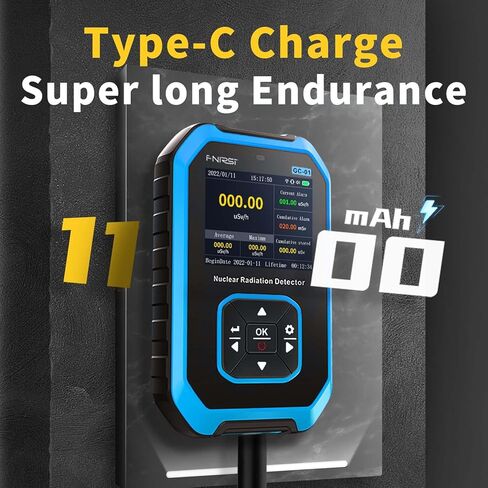 كاشف الإشعاع النووي عداد جيجر - مقياس جرعات الإشعاع مع شاشة LCD، مقياس مراقبة الإشعاع المحمول باليد بيتا جاما بالأشعة السينية القابلة لإعادة الشحن، 5 وحدات جرعة مبدلة in Kuwait