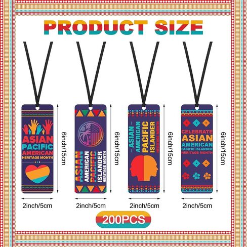 200 حزمة من الإشارات المرجعية لشهر التراث الآسيوي الأمريكي وجزر المحيط الهادئ الملهمة، هدايا الاحتفال بالجملة للنساء والرجال والأطفال، لوازم قرطاسية للفصول الدراسية in Kuwait