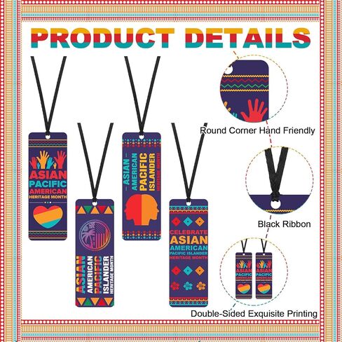 200 حزمة من الإشارات المرجعية لشهر التراث الآسيوي الأمريكي وجزر المحيط الهادئ الملهمة، هدايا الاحتفال بالجملة للنساء والرجال والأطفال، لوازم قرطاسية للفصول الدراسية in Kuwait