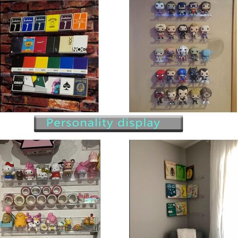 أرفف كتب الحضانة مقاس 12 بوصة للجدار، 6 عبوات من رف كتب الأكريليك الشفاف للأطفال الصغار، أرفف عائمة لديكور الحائط، عرض الفينيل، رف حافة الصورة، حامل سجل، رف طلاء الأظافر in Kuwait