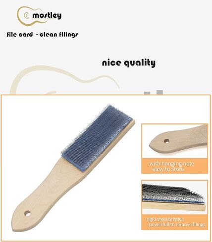 𝙁𝙞𝙡𝙚 𝘾𝙖𝙧𝙙 Steel Brush for Cleaning Filings, 8inch Wooden Handle Carded Cleaner with Rigid Metal Bristles, Good Hand Files Rasps Maintenance Tool for Hobbyists and Luthier in Saudi Arabia