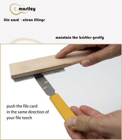 𝙁𝙞𝙡𝙚 𝘾𝙖𝙧𝙙 Steel Brush for Cleaning Filings, 8inch Wooden Handle Carded Cleaner with Rigid Metal Bristles, Good Hand Files Rasps Maintenance Tool for Hobbyists and Luthier in Saudi Arabia
