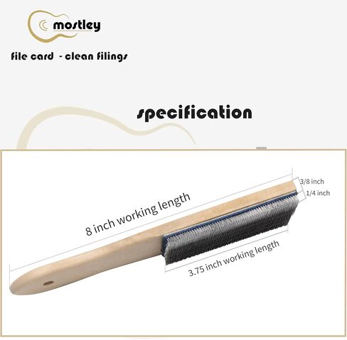 𝙁𝙞𝙡𝙚 𝘾𝙖𝙧𝙙 Steel Brush for Cleaning Filings, 8inch Wooden Handle Carded Cleaner with Rigid Metal Bristles, Good Hand Files Rasps Maintenance Tool for Hobbyists and Luthier in Saudi Arabia