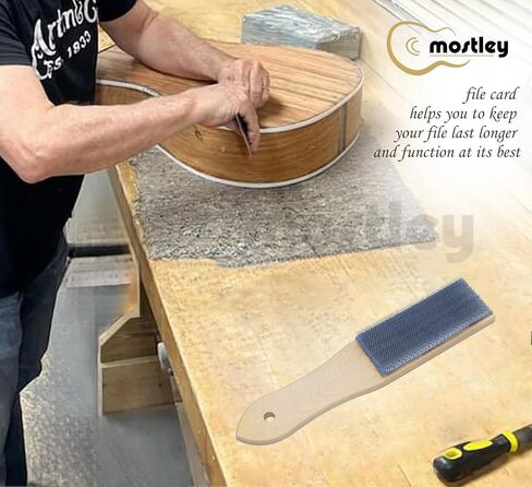 𝙁𝙞𝙡𝙚 𝘾𝙖𝙧𝙙 Steel Brush for Cleaning Filings, 8inch Wooden Handle Carded Cleaner with Rigid Metal Bristles, Good Hand Files Rasps Maintenance Tool for Hobbyists and Luthier in Saudi Arabia