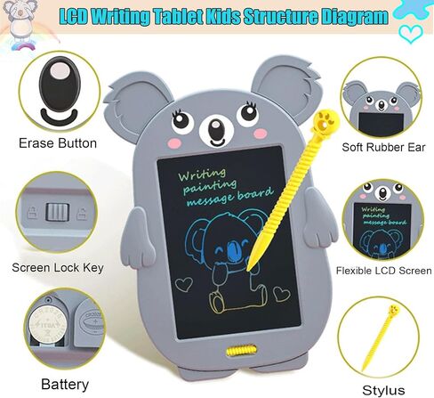 LCD Drawing Board for Kids - 8.5 Inch Large LCD Doodle Board No Blue Light, Toddler Drawing Pad, Erasable Writing Tablet Education Toys, Birthday Gifts for 2-7 Year Old Boy Girls in Saudi Arabia