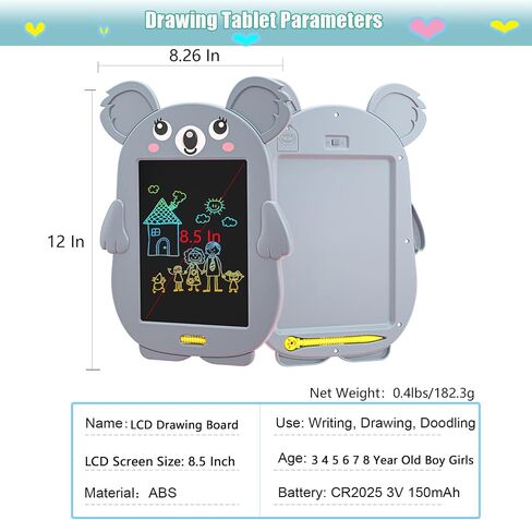 LCD Drawing Board for Kids - 8.5 Inch Large LCD Doodle Board No Blue Light, Toddler Drawing Pad, Erasable Writing Tablet Education Toys, Birthday Gifts for 2-7 Year Old Boy Girls in Saudi Arabia