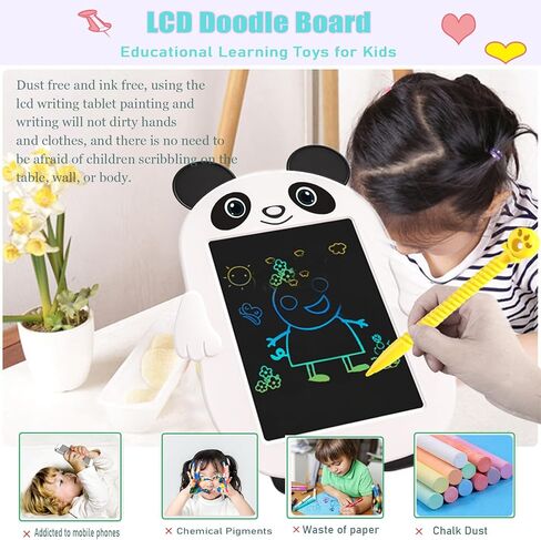 لوحة رسم LCD للأطفال - لوحة رسم LCD كبيرة مقاس 8.5 بوصة بدون ضوء أزرق، لوحة رسم للأطفال الصغار، ألعاب تعليمية للكمبيوتر اللوحي قابلة للمسح، هدايا عيد ميلاد للفتيات من سن 2 إلى 7 سنوات in Kuwait