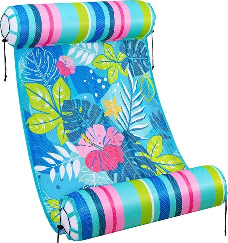 Water Hammock for Adults - Inflatable Pool Floats Multi-Purpose 4-in-1 Saddle Lounge Chair Hammock Drifter Soft Mesh Swimming Raft for Beach Party in Saudi Arabia