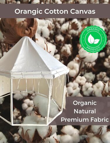 Wonder Space Large Minimal Indian Playhouse Kids Play Tent - Sturdy Durable Thick PVC Natural Canvas Indoor Outdoor Teepee Play House - Neutral Beige Color for Children Boys & Girls, 53'' x 56'' in Saudi Arabia