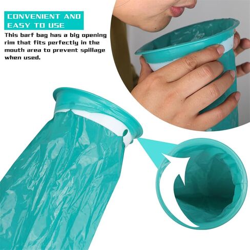 حقيبة القيء 32 حزمة أكياس التقيؤ عالية الكثافة أكياس تقيؤ 1000 مل حقيبة مريضة حقيبة دوار الهواء أكياس الغثيان القابل للتصرف للأطفال الصباح النساء الحوامل سيارة دوار الحركة in Kuwait