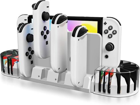 TNP Switch Dock Charger - Joy-Con Controller Charger Dock Switch OLED - Upgraded Switch Joycon Charger with 20-Slot Game Card Holder in Saudi Arabia