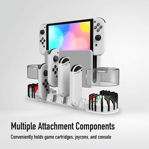 TNP Switch Dock Charger - Joy-Con Controller Charger Dock Switch OLED - Upgraded Switch Joycon Charger with 20-Slot Game Card Holder in Saudi Arabia