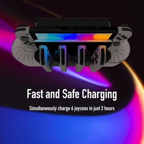 TNP Switch Dock Charger - Joy-Con Controller Charger Dock Switch OLED - Upgraded Switch Joycon Charger with 20-Slot Game Card Holder in Saudi Arabia