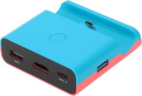 Hdmi To Usb C, Usb C To Hdmi, Charging Dock Stand Video Converter Usb To Hdmi Adapter Hdmi To Usb C Adapter for Switch Switch Lite(Blue red) in Saudi Arabia
