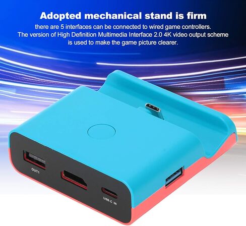 Hdmi To Usb C, Usb C To Hdmi, Charging Dock Stand Video Converter Usb To Hdmi Adapter Hdmi To Usb C Adapter for Switch Switch Lite(Blue red) in Saudi Arabia